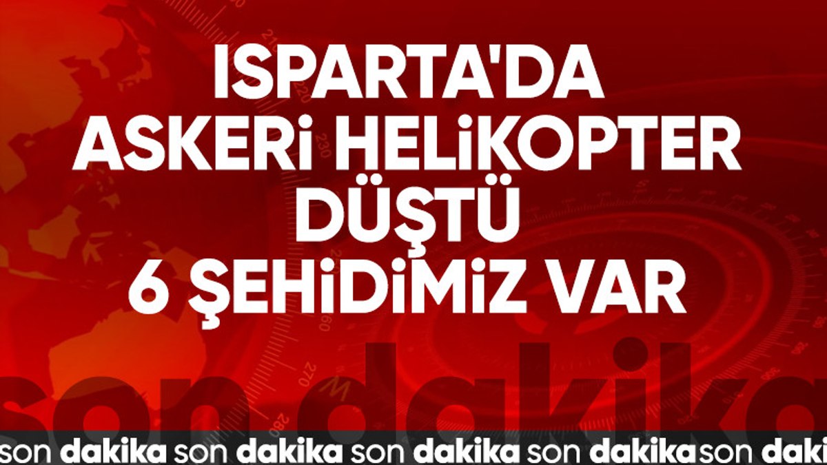 Isparta’da askeri helikopter düştü